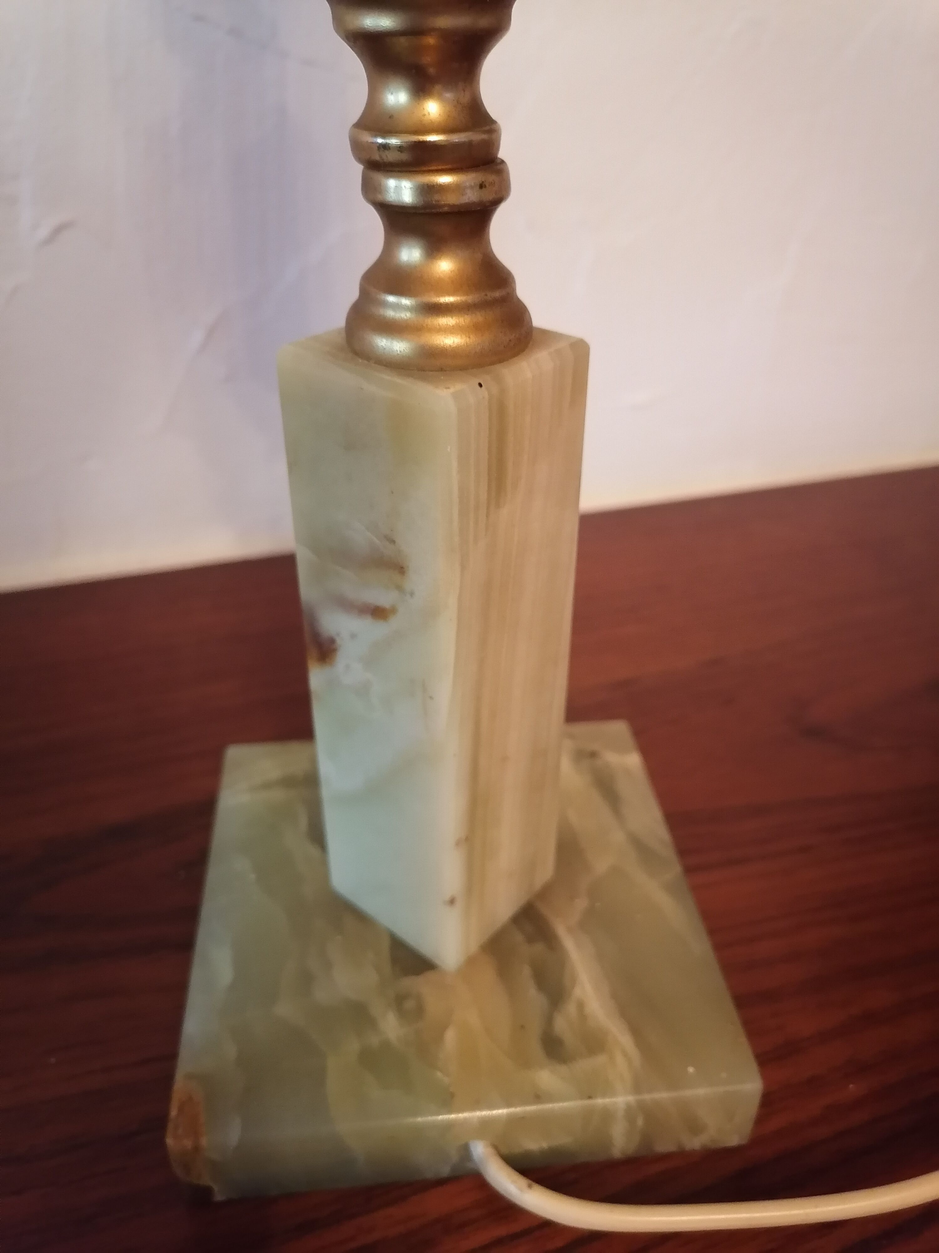 Foot lamp bedside desk onyx brass 1950 60