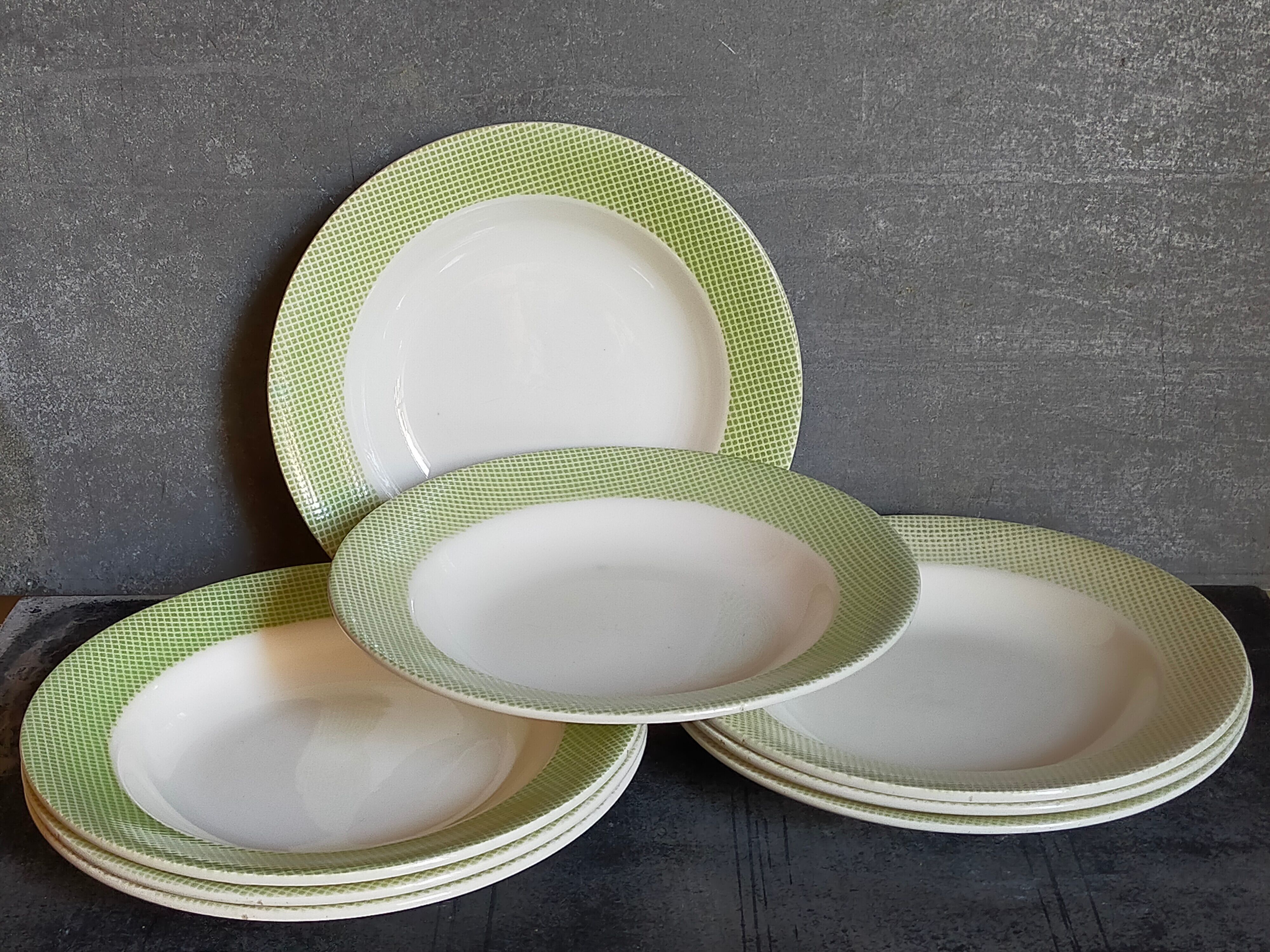 Eight earthenware plates from salins 50s