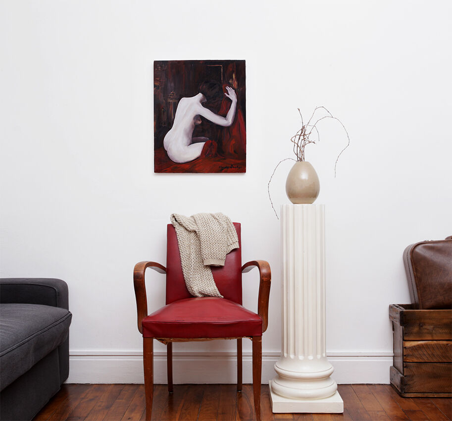 Nu féminin huile sur toile signée
