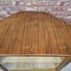 Rare Mid-Century Modern Walnut Corner Bar Cabinet with Revolving Carousel -