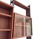 Modular Scandinavian library shelves - lacquered mahogany metal 1970