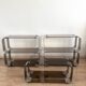 Stainless steel and smoked glass shelves by Donald Singer