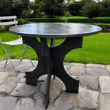 Round slate table, handcrafted by Les Ardoisières Anjou, 19th century