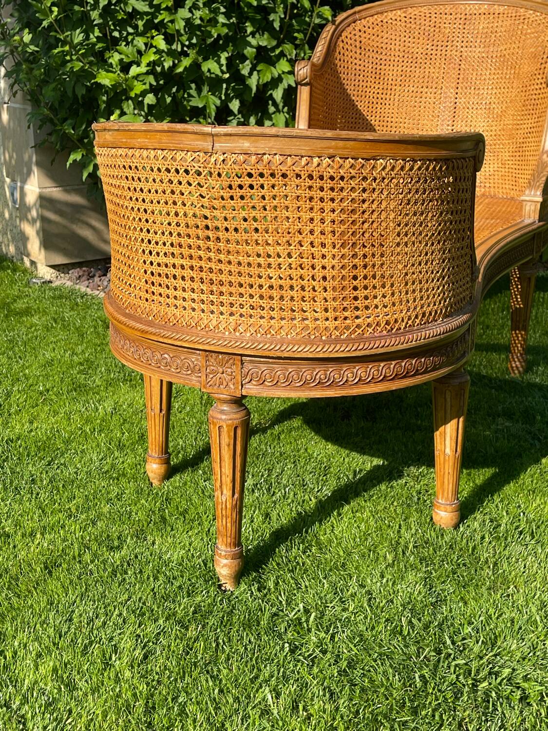 Banquette en Cannage Style Louis XVI