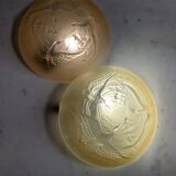 Art Deco pendant light duo