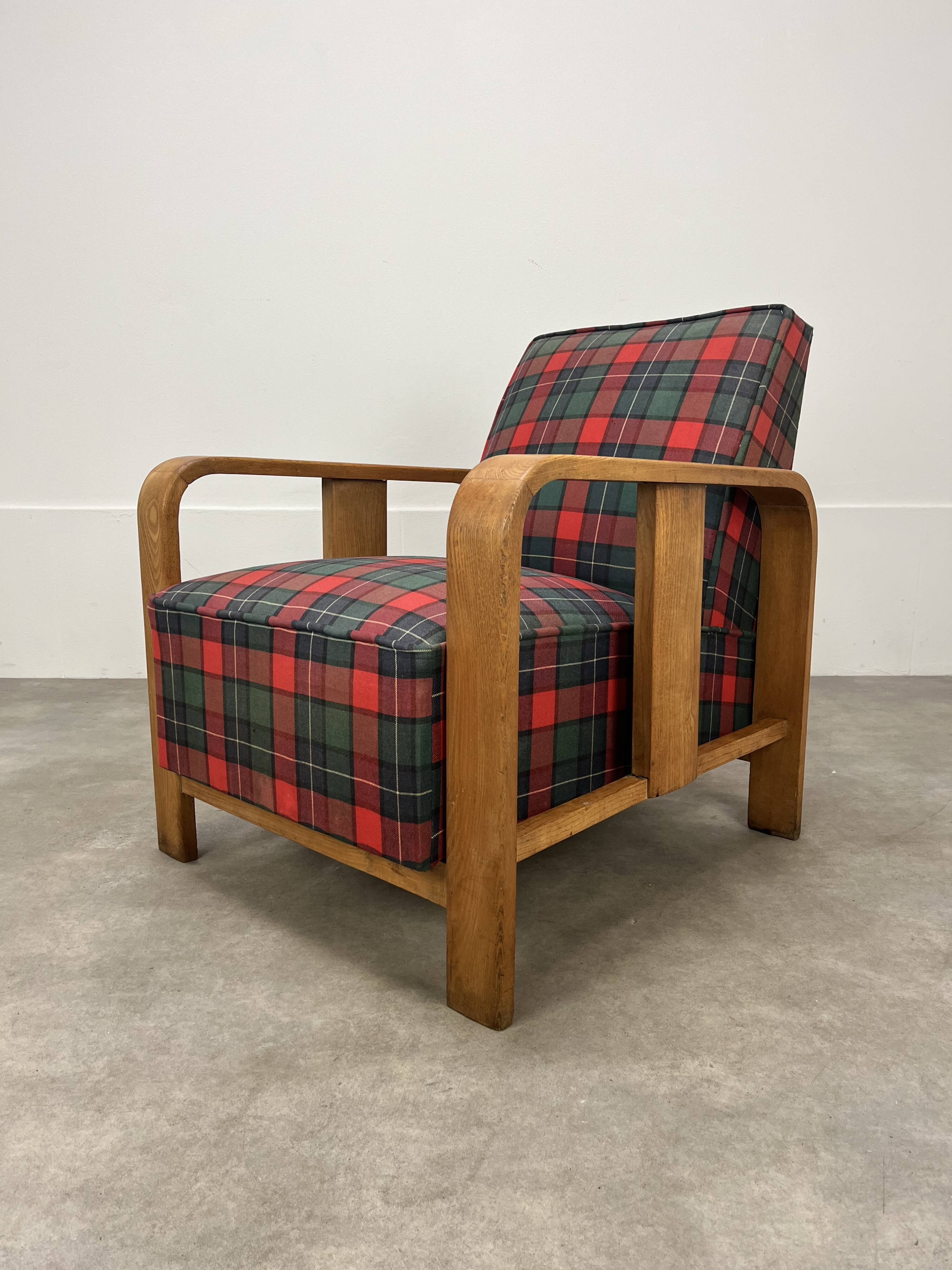 Art Deco wooden armchair from the 1930s