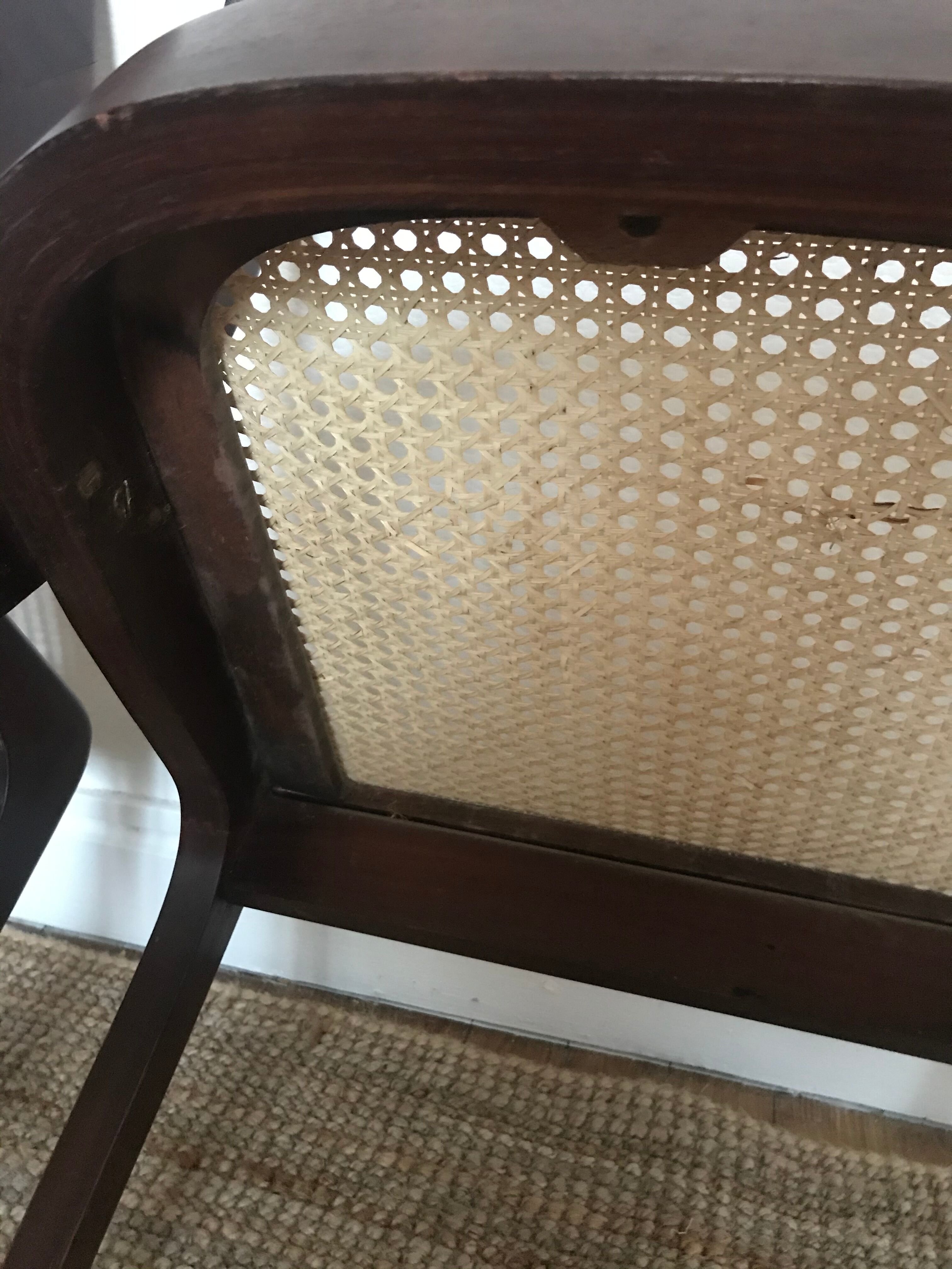 Pair of Baumann canne gondole chairs