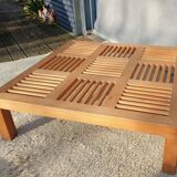Coffee table 9 openwork checkerboards in solid beech