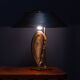 Vintage 20thc agate & brass table lamp by willy daro, belgium c.1970