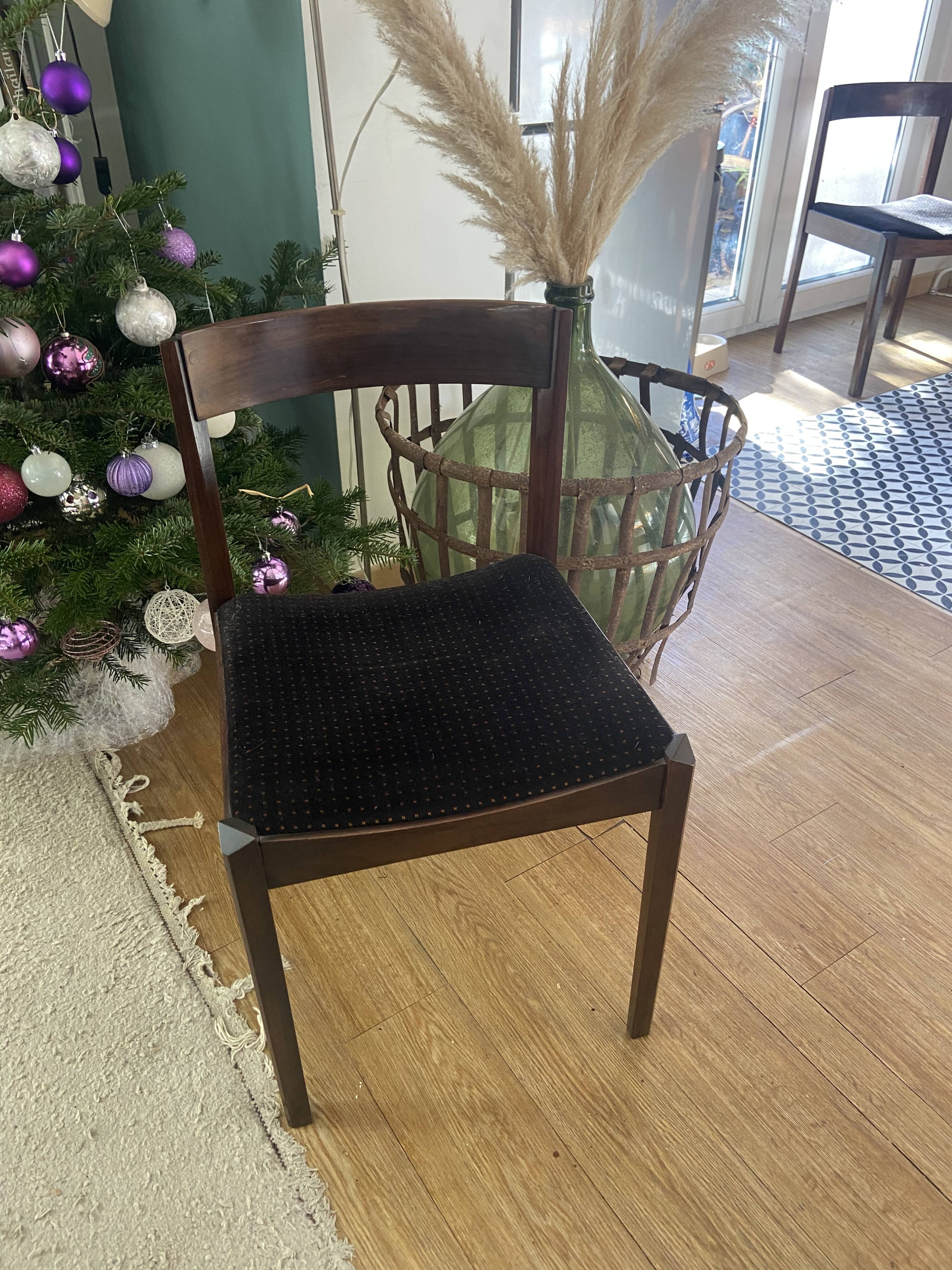 Vintage rosewood table and chair set