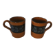 2 glazed terracotta mugs