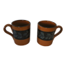 2 glazed terracotta mugs