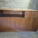 Meuble vinyles et enceintes 1960 scandinave teck