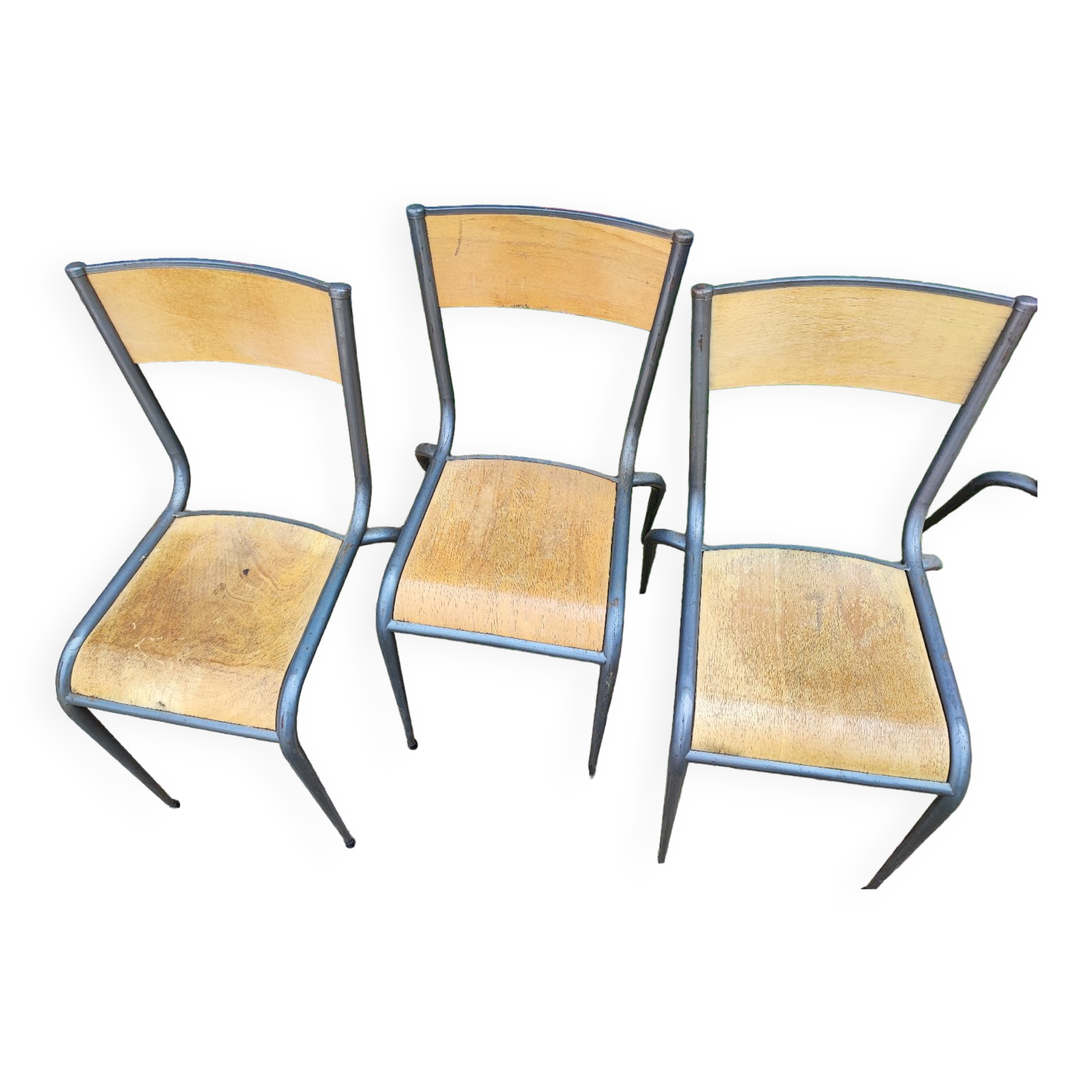 Six Mullca 510 school chairs with tapered legs