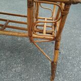 Vintage antique rattan coffee table