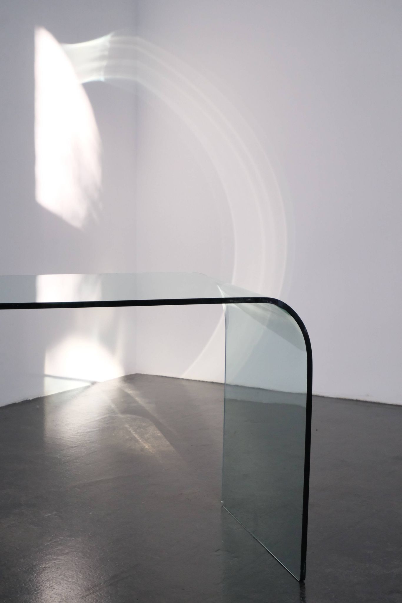 Glass writing desk by Fiam
