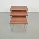 Tables gigognes en chrome et bois de Brabantia, années 1970, ensemble de 3