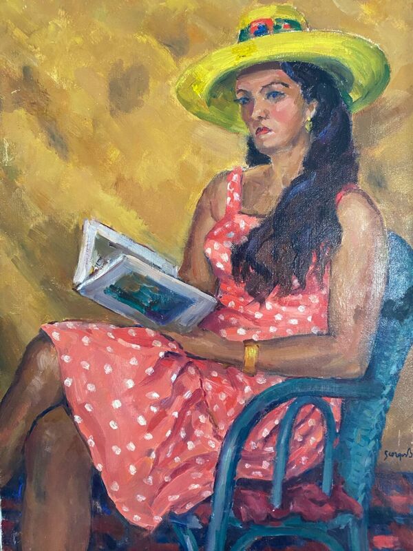 Portrait de femme signé de 1967