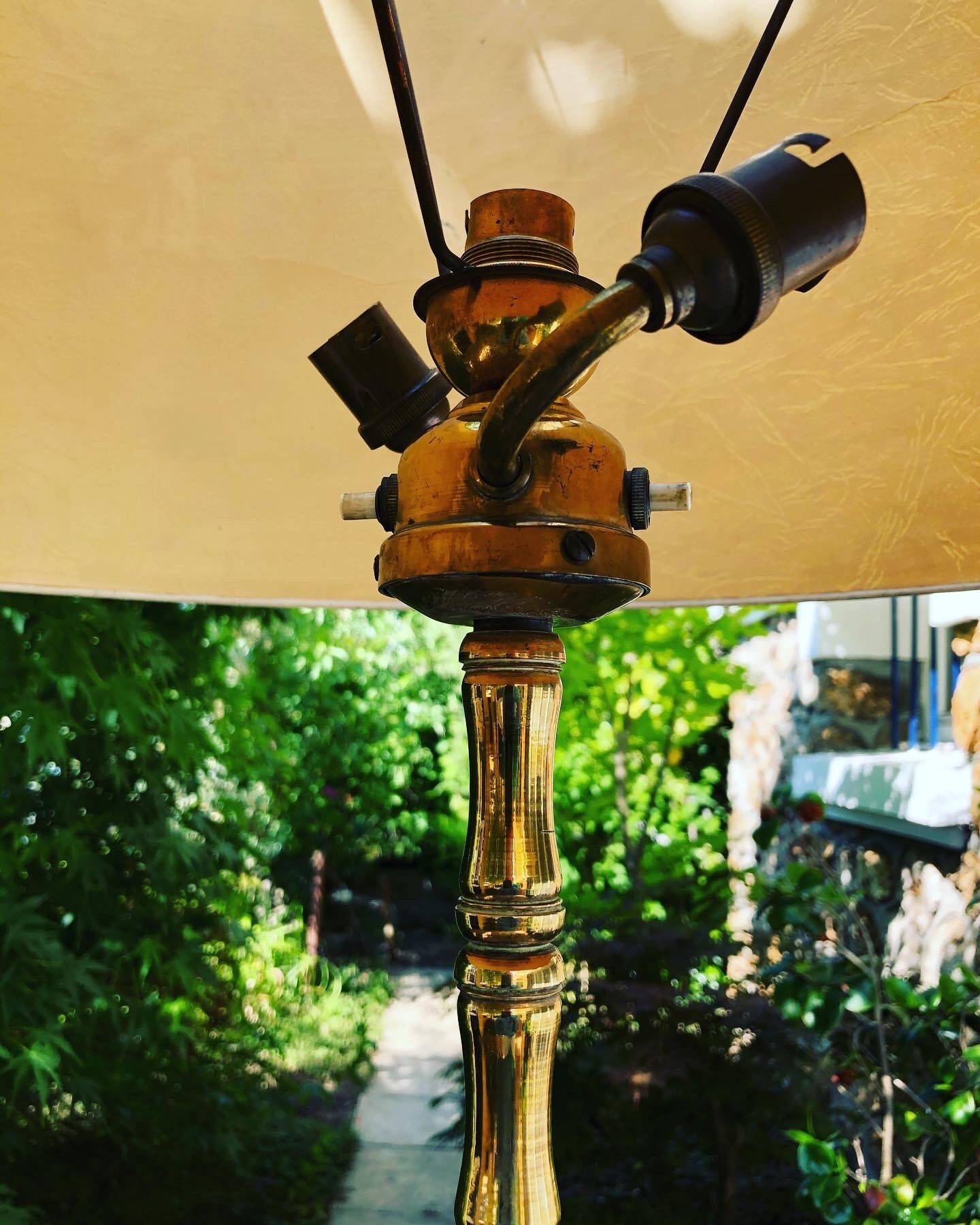 Brass bamboo lamppost
