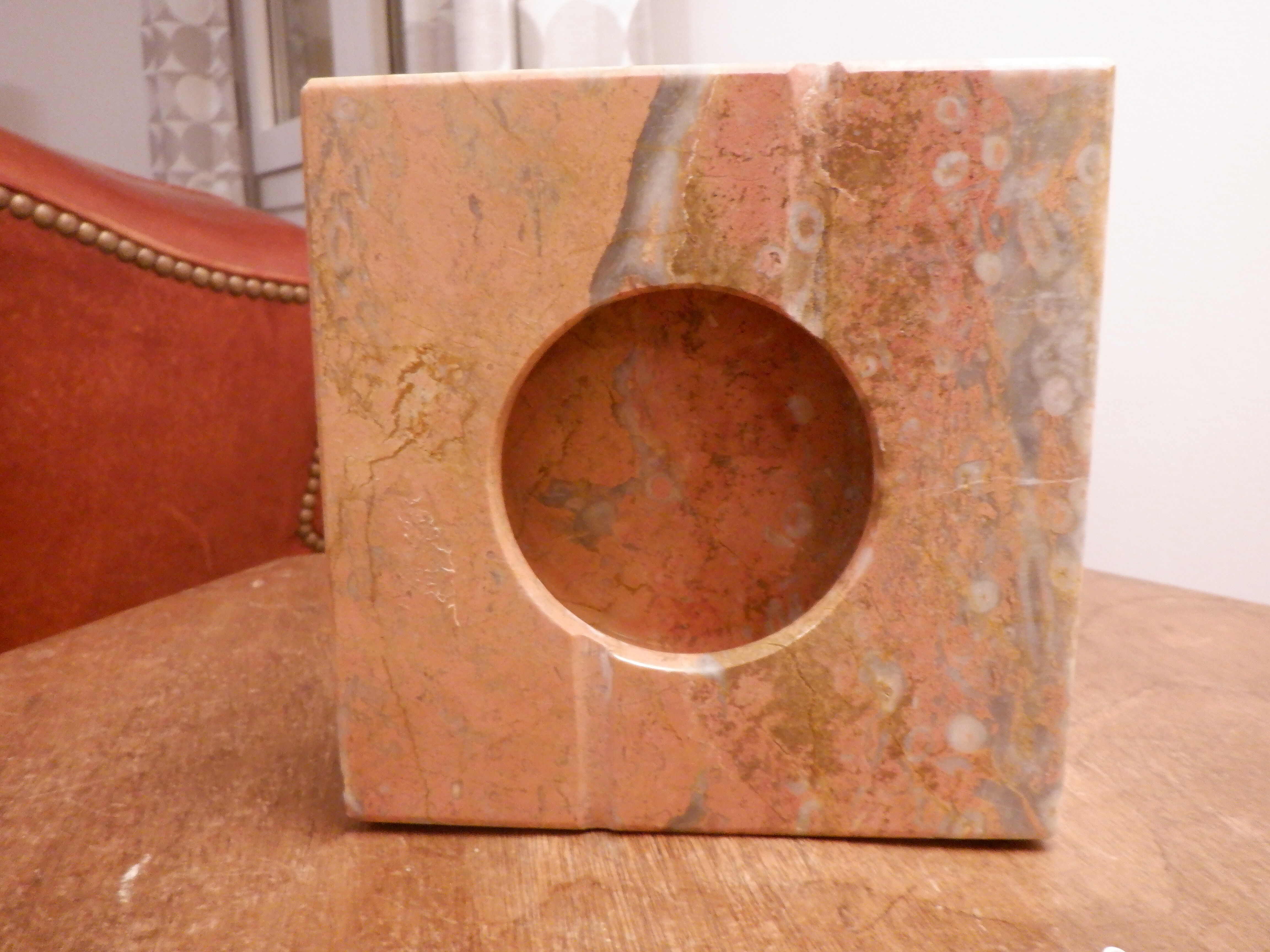 Pink marble ashtray