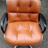 Leather swivel armchair by Charles Pollock 1970