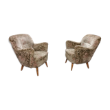 Pair of armchairs flower 50s