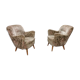 Paire de fauteuils à fleurs années 50