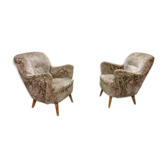 Pair of armchairs flower 50s