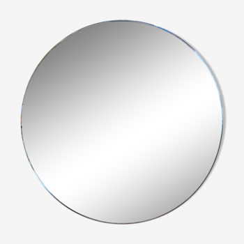 Bevelled round mirror 90 cm