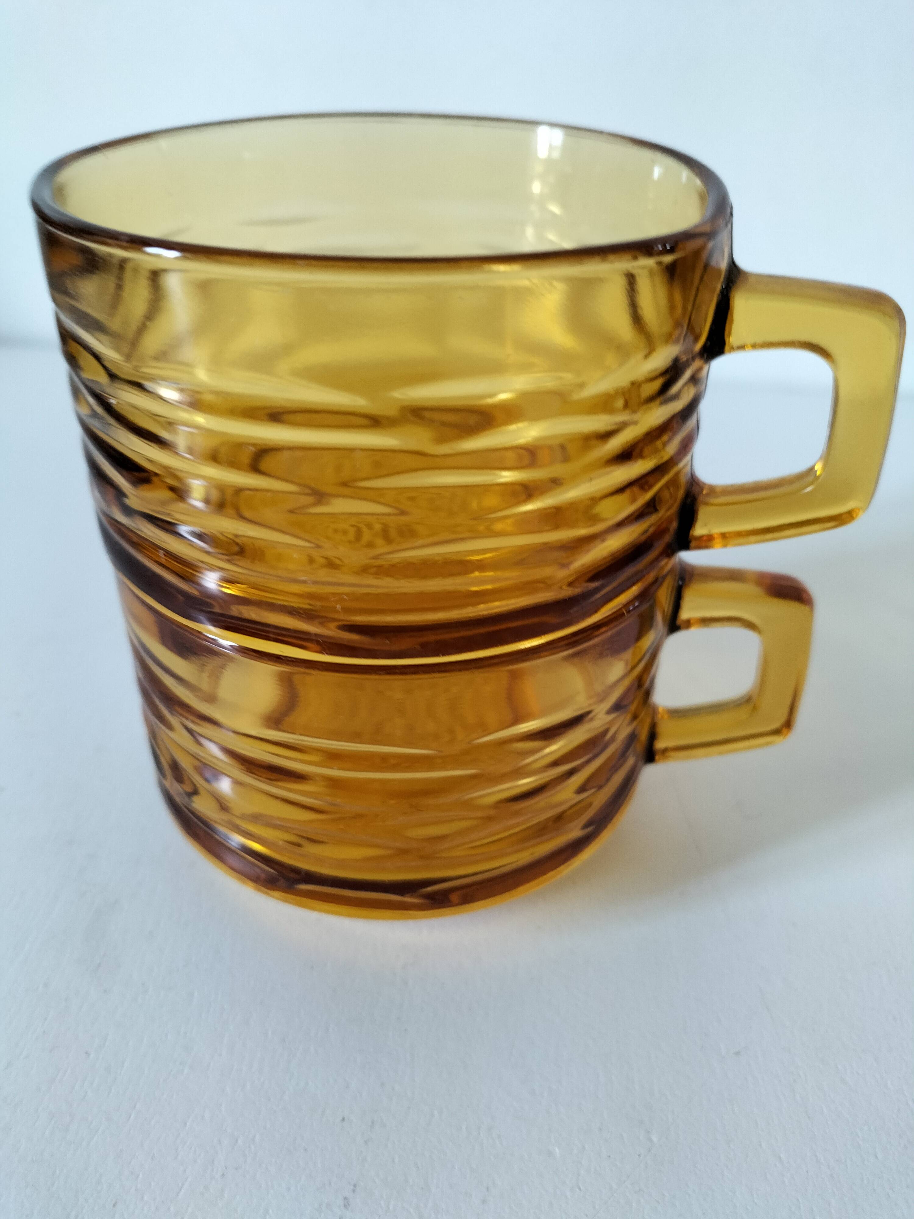 Duo of vintage vereco sunflower cups