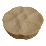 Set of six oyster plates