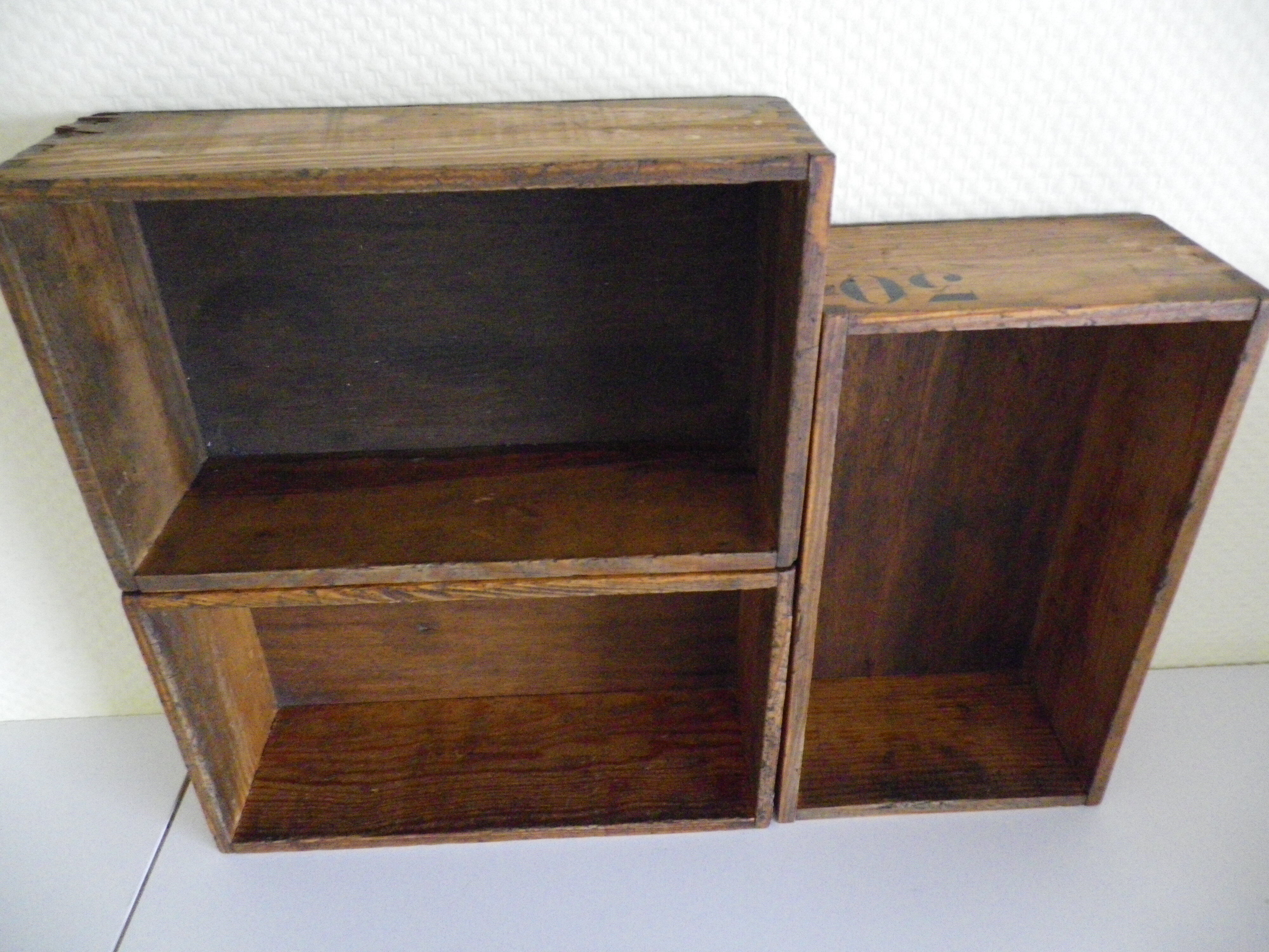 Old lockers wooden tenon mortise Assembly numbered 29,30,36 - 1950s - set of 3