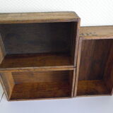 Old lockers wooden tenon mortise Assembly numbered 29,30,36 - 1950s - set of 3