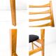Lot de 6 chaises vintage bois assise tissu, style Mid-Century scandinave