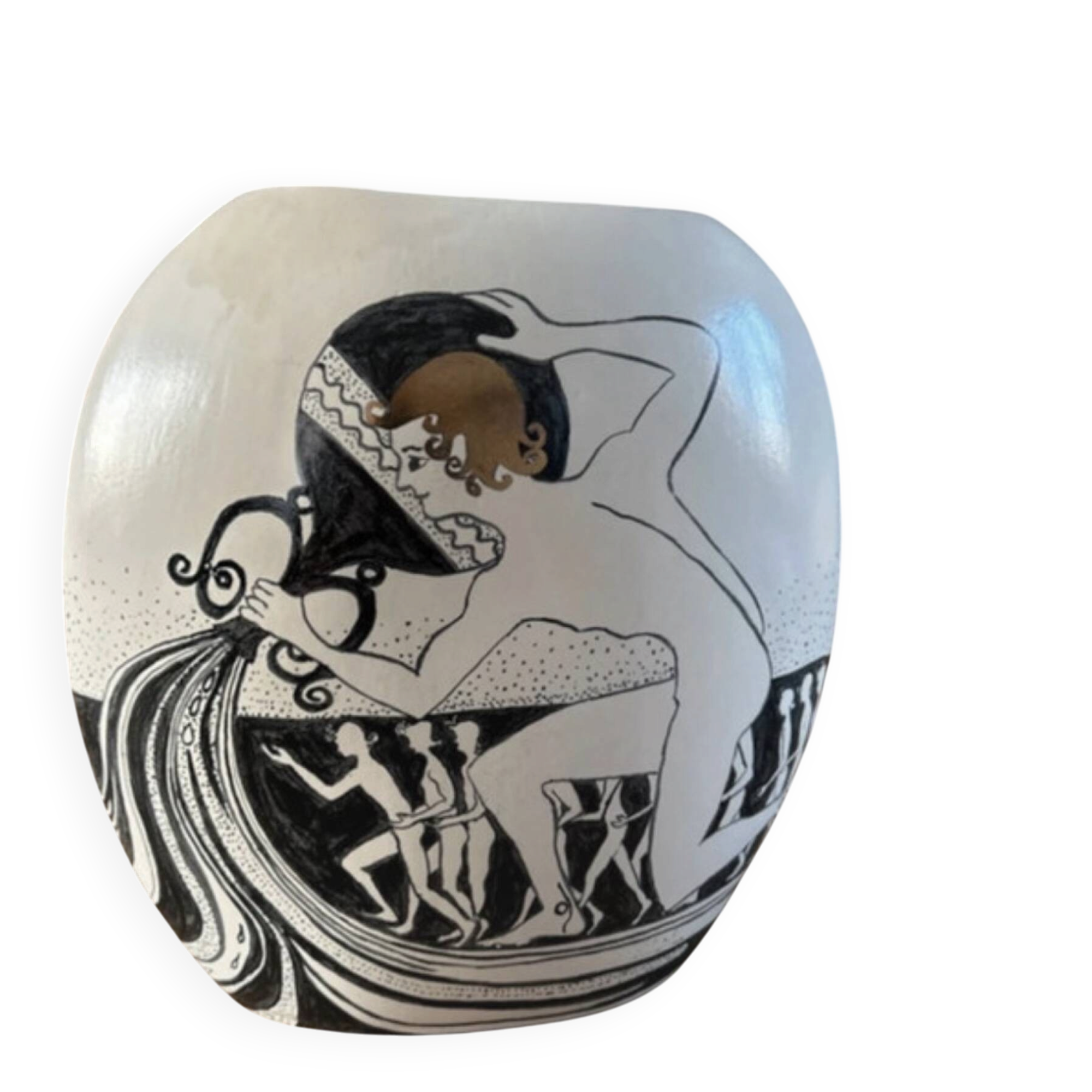 Vintage Greek style vase hand painted