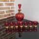 Set of 7 Art Deco glasses and carafe, Verrerie de Monaco Monte Carlo