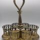 Servitor tray for glass in gilded metal, goldsmith christofle 19th century