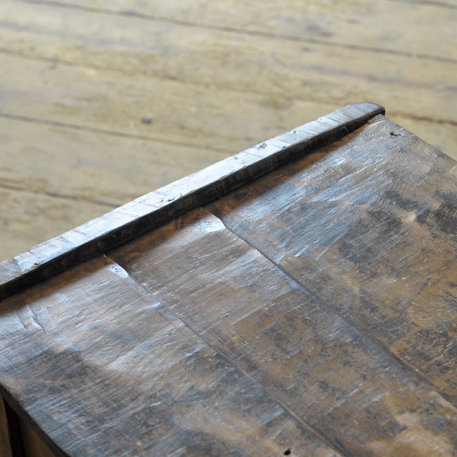 Antique beech shepherd's chest, 1850s