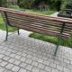 Banc de jardin parisien ancien en fer forgé et bois