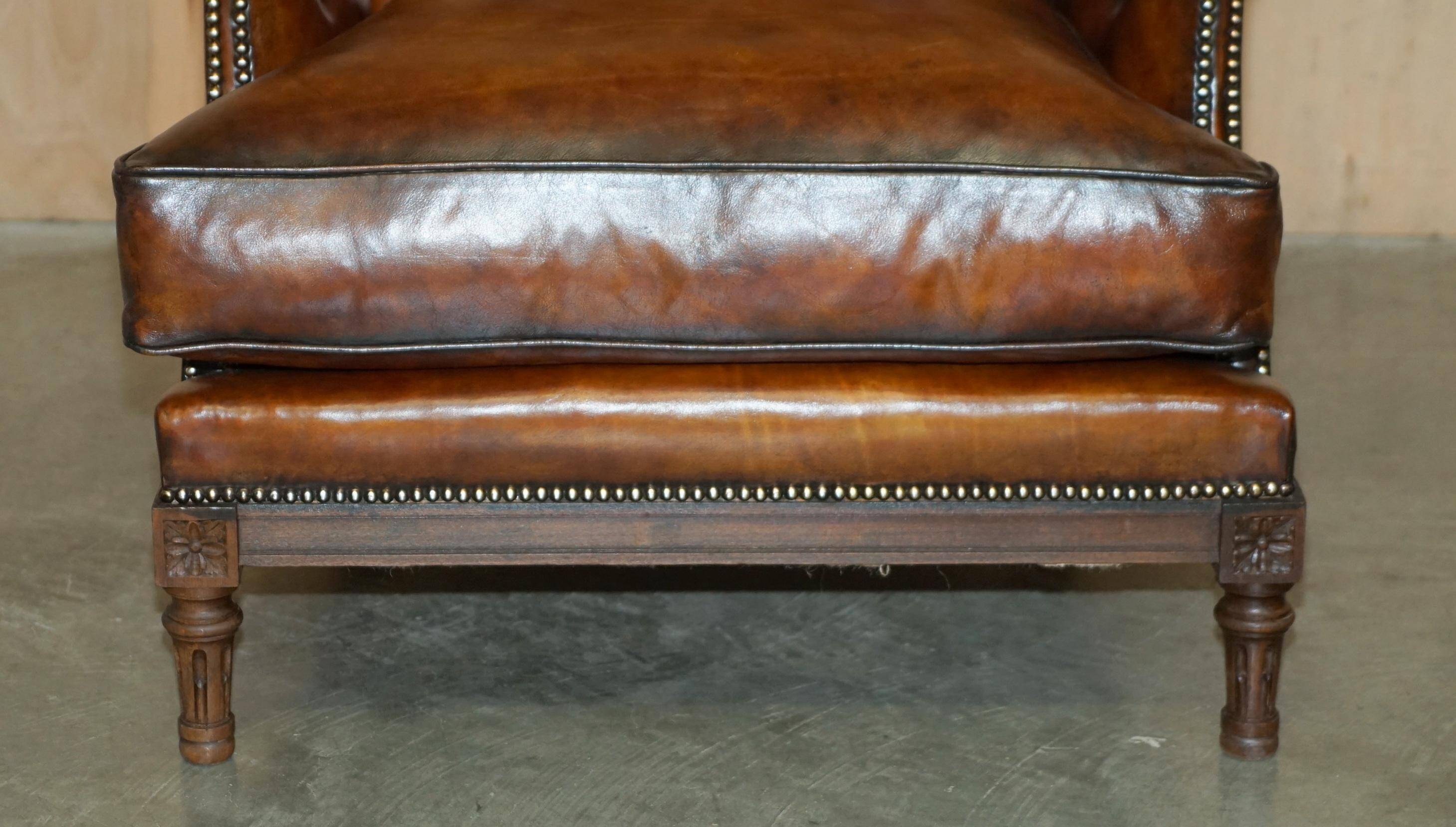 Fauteuil Club Chesterfield en Cuir Teint à la Main