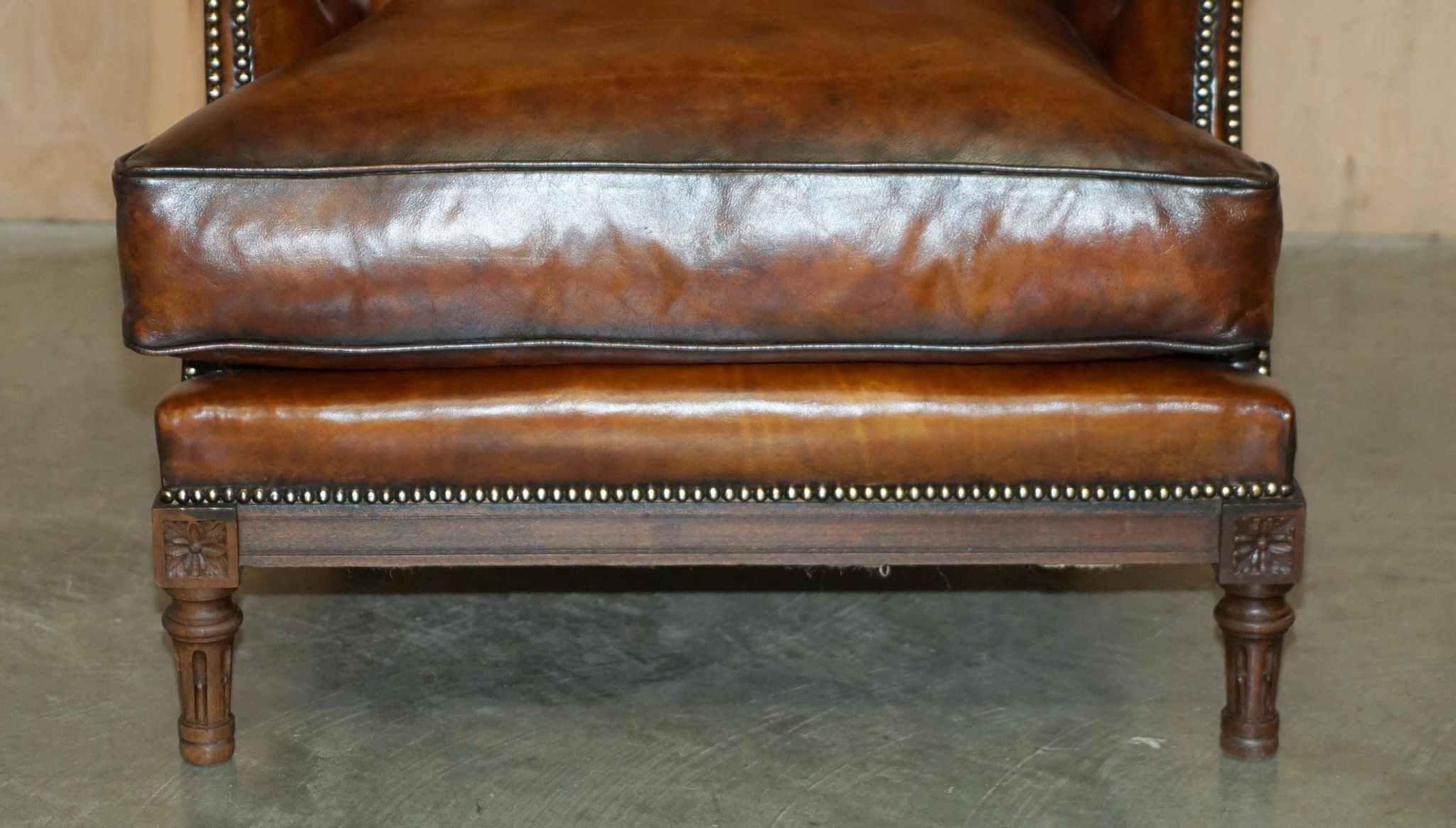 Chesterfield Club Armchair in Hand-Dyed Leather