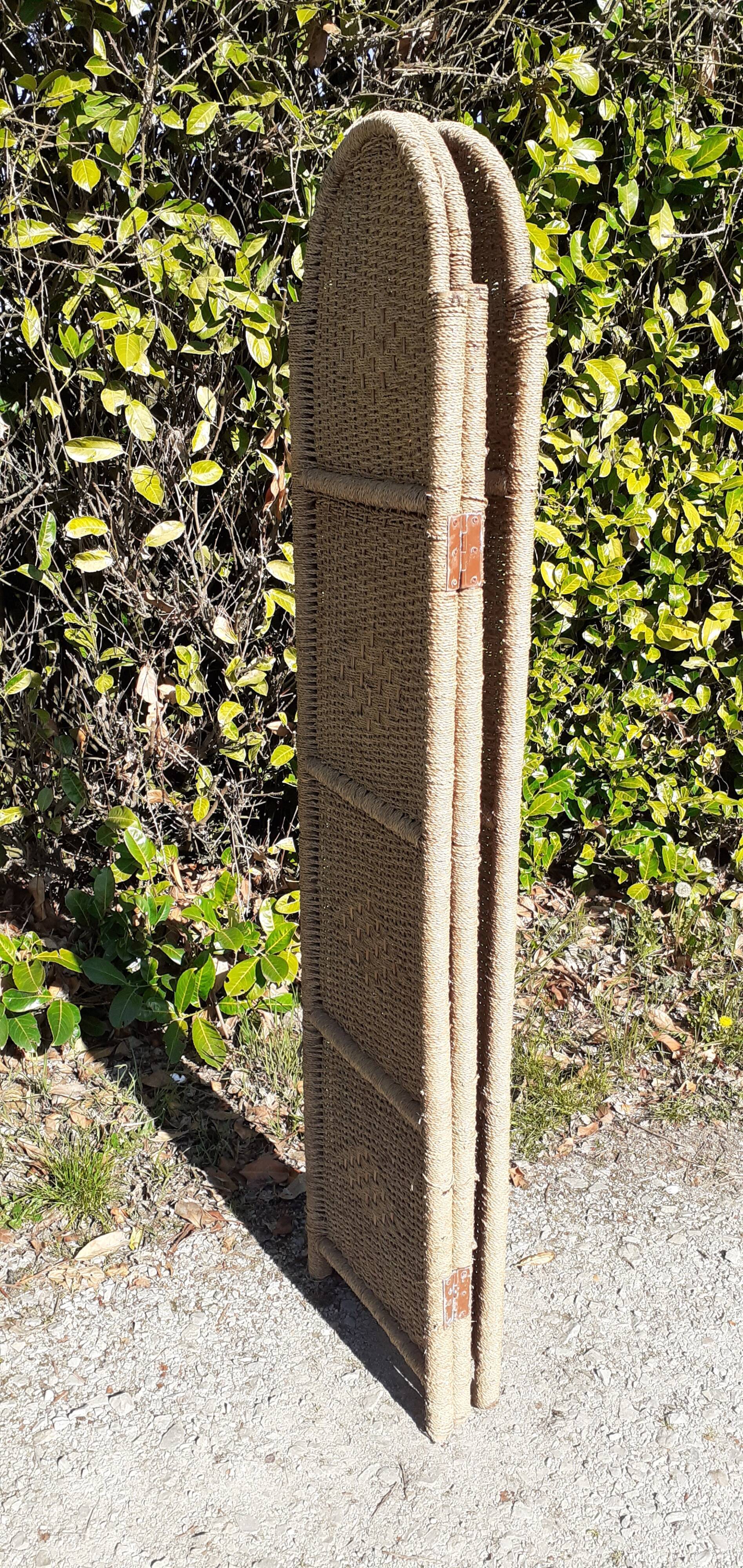 Screen 3 wicker string flap year 50 vintage
