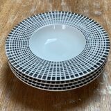 4 porcelain soup plates Table passion collection Noir Astral