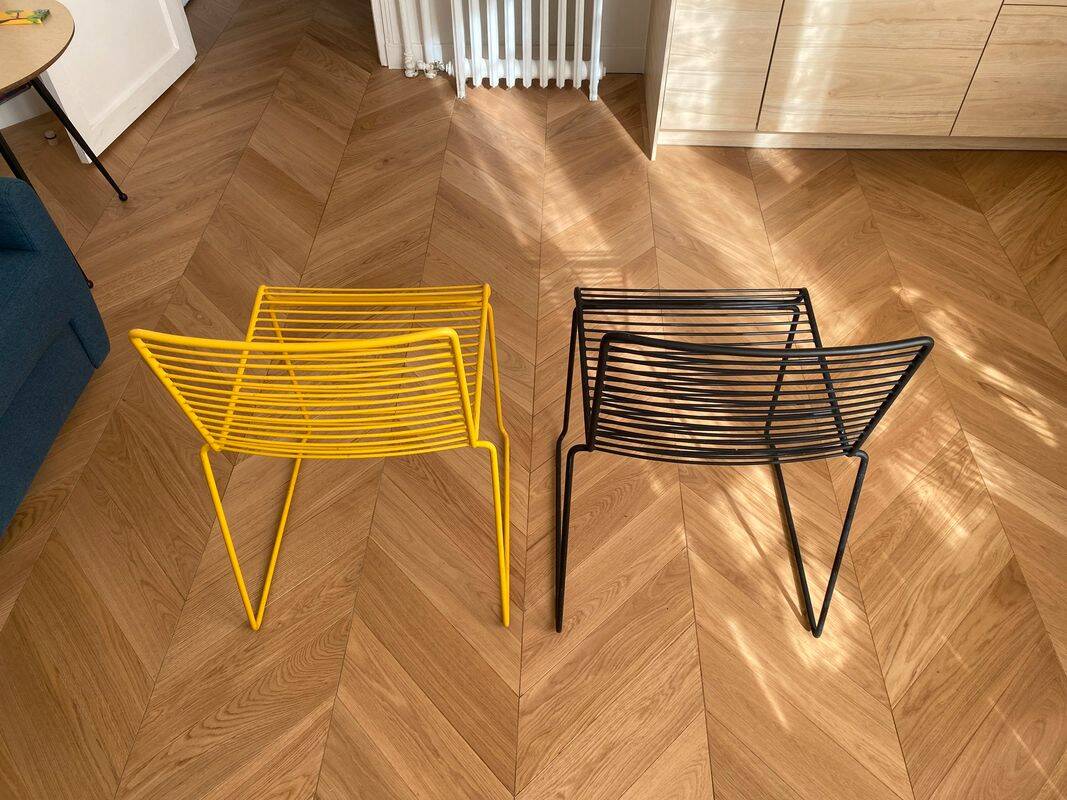Pair of metal chairs by Hee Welling for Hay Design