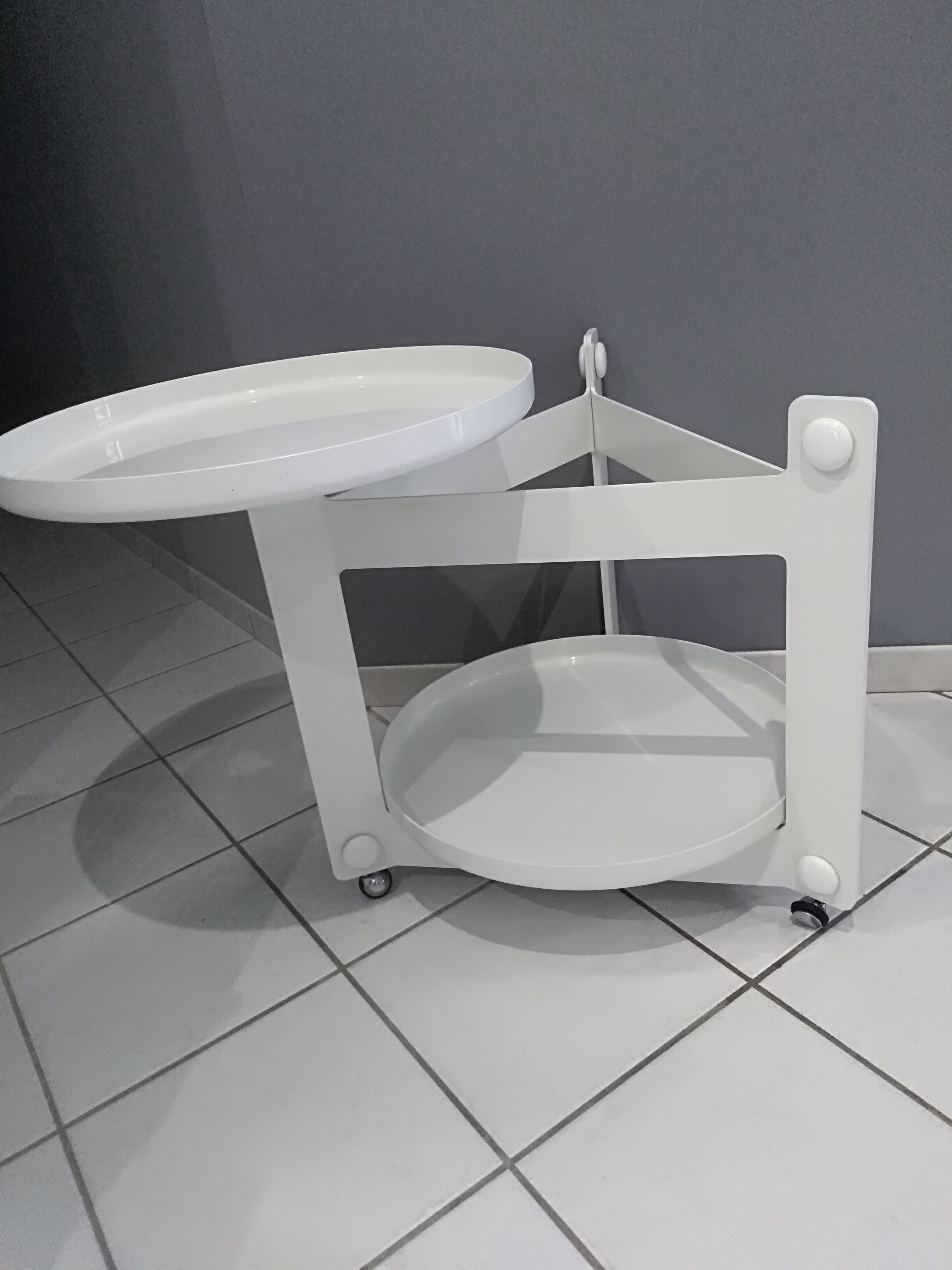 Desserte bar roulante du Designer Italien Luigi Massoni pour Guzzini années 1970