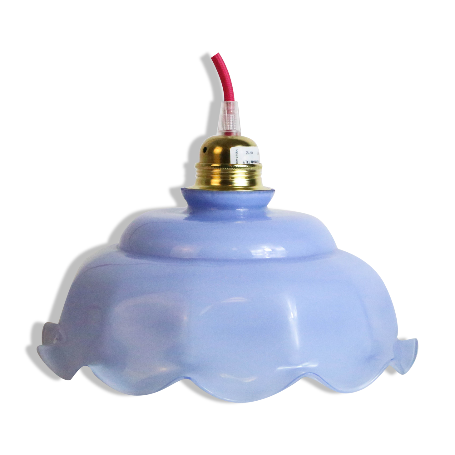 Blue glass pendant lamp, vintage