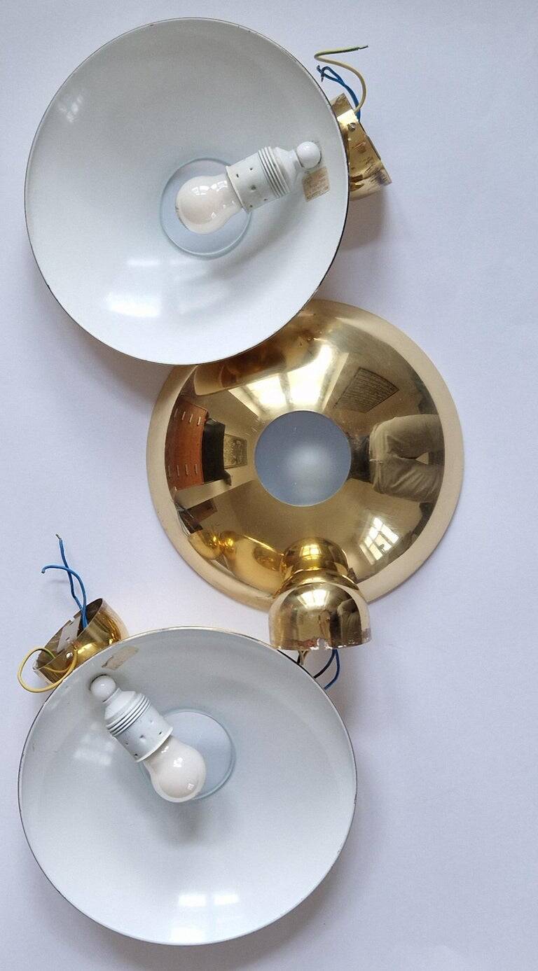 Set of Three Midcentury Wall Lamps Hustadt Leuchten, Germany, 1970s