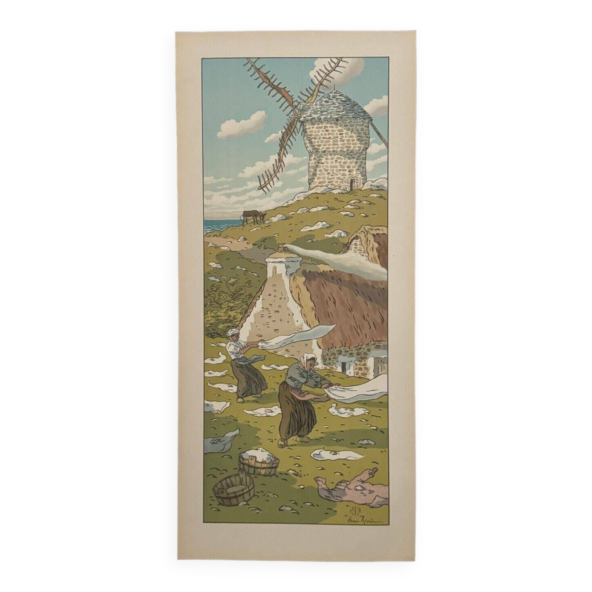 Lithograph by Henri Rivière Le Vent