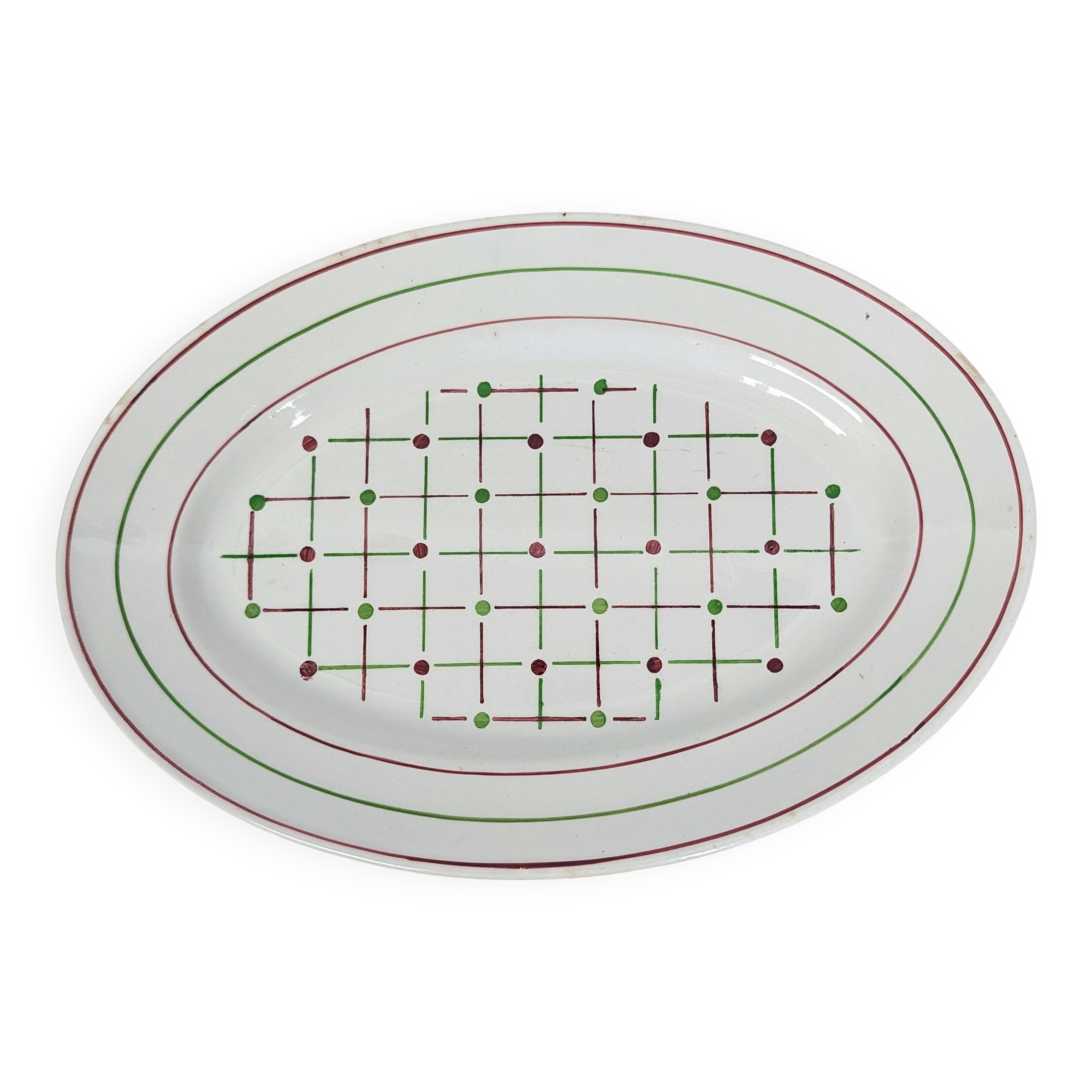 Oval dish in half-porcelain Lunéville model Betty
