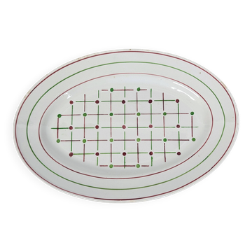 Oval dish in half-porcelain Lunéville model Betty
